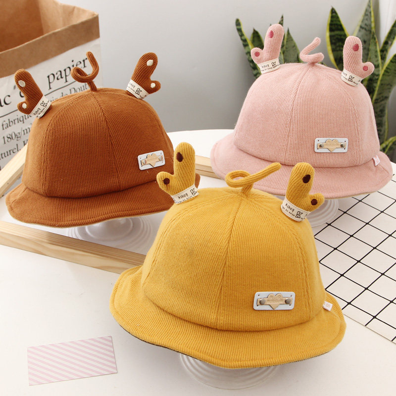 Baby spring and autumn fisherman hats boys and girls hats autumn and winter infants and young children hats trendy cute basin hats