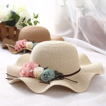 Parent-child straw hat mother and daughter Summer Sun sun hat Joker travel foldable straw hat female summer small fresh literature