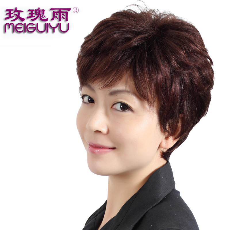 Rose Rain Hand Woven Wig Real Hair Wig Female Short Curly Hair In