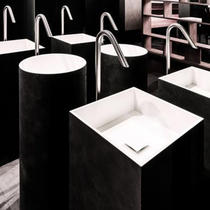 2021 black and white column basin washbasin hotel household wash basin balcony floor cabinet custom