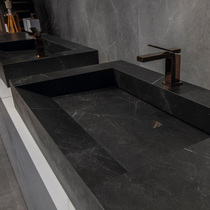 Black rock board bathroom cabinet combination overall custom sink bathroom invisible sink wash face one-piece table basin