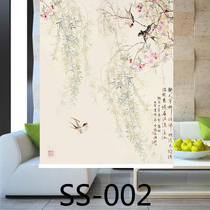 Willow Feiyan roller curtain Ink painting Gongbi painting Office study Living room Hotel lobby hanging painting Entrance partition