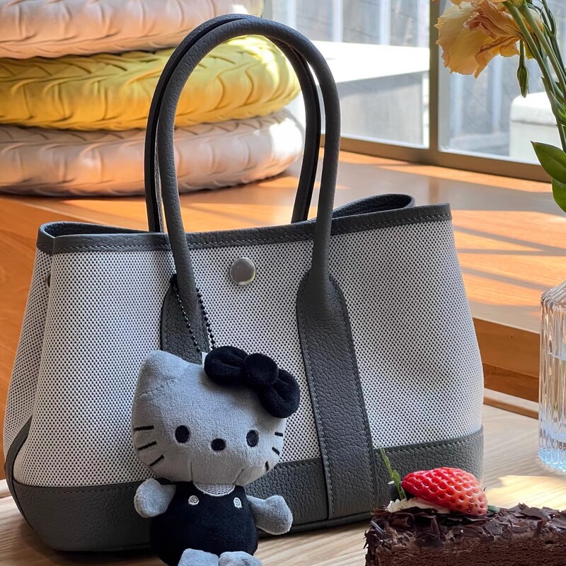 2025 New Handmade Wax Thread Garden Bag Mini Imported Tc Leather/Canvas Leather Large Capacity Tote Bag Handbag