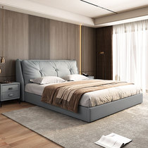 Technology cloth bed 2022 new master bedroom modern minimalist wash-free light luxury double cloth bed soft bag home tatami