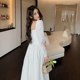 Zhao Liying star with the same paragraph white long-sleeved gorgeous retro dress romantic French tea break temperament fairy dress