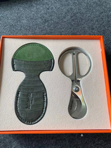 Rubinski Handheld Stainless Steel Metal Embossed Cigar Scissors