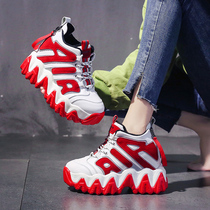 2021 Autumn New 9cm Inner height womens shoes thick bottom high heel father shoes womens wild muffin casual sports shoes