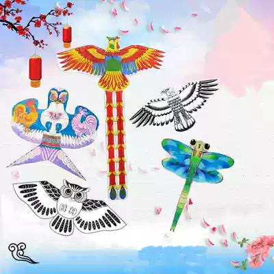 Handmade kite diy material package Homemade kindergarten eagle small kite coloring full set of tools for primary school children 
