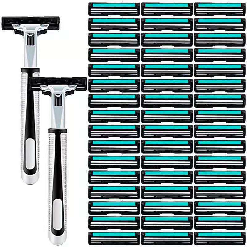 Manual razor old-fashioned planer razor anti-scratch double-layer blade head men and women safe shave shave