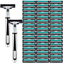 Manual shaver old to shave with razor blade anti-scratch double blade head men and women safety shave face