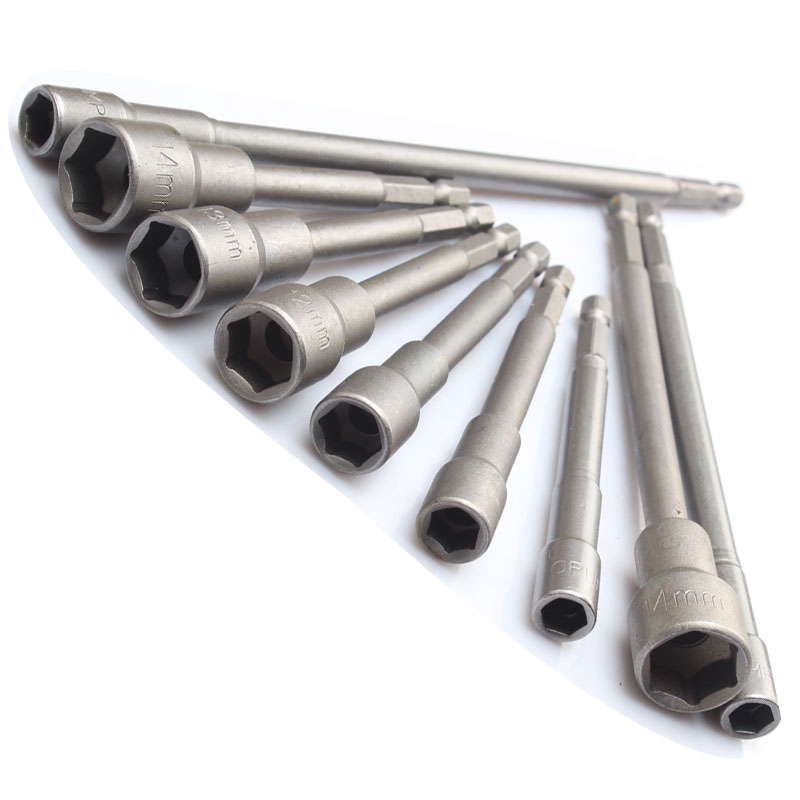 Nico non-magnetic pneumatic screwdriver long sleeve head Electric batch head gas drill Gas batch screwdriver sleeve head Hex handle electric drill sleeve