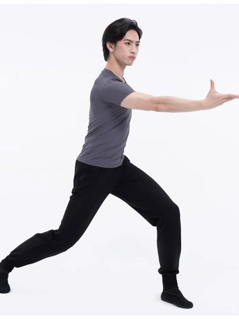 Danshige men's dance trousers carrot pants loose elastic cuff shape body training clothes aerobics for men and women