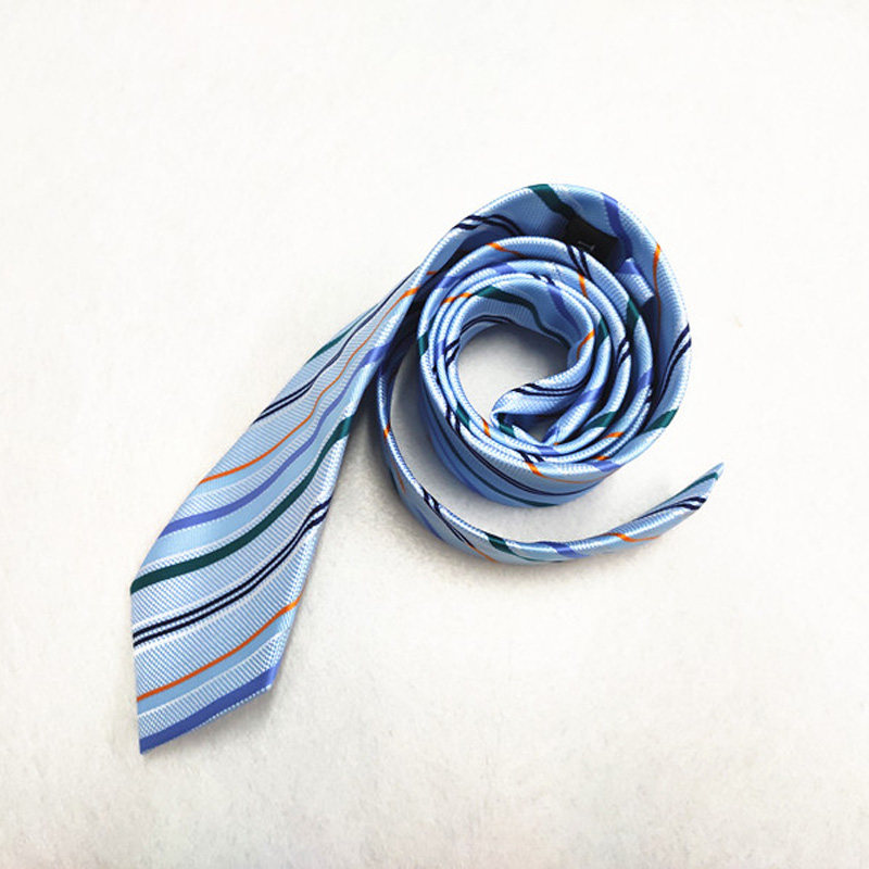 Minsheng Bank new striped men's tie Minsheng Bank women's head flower