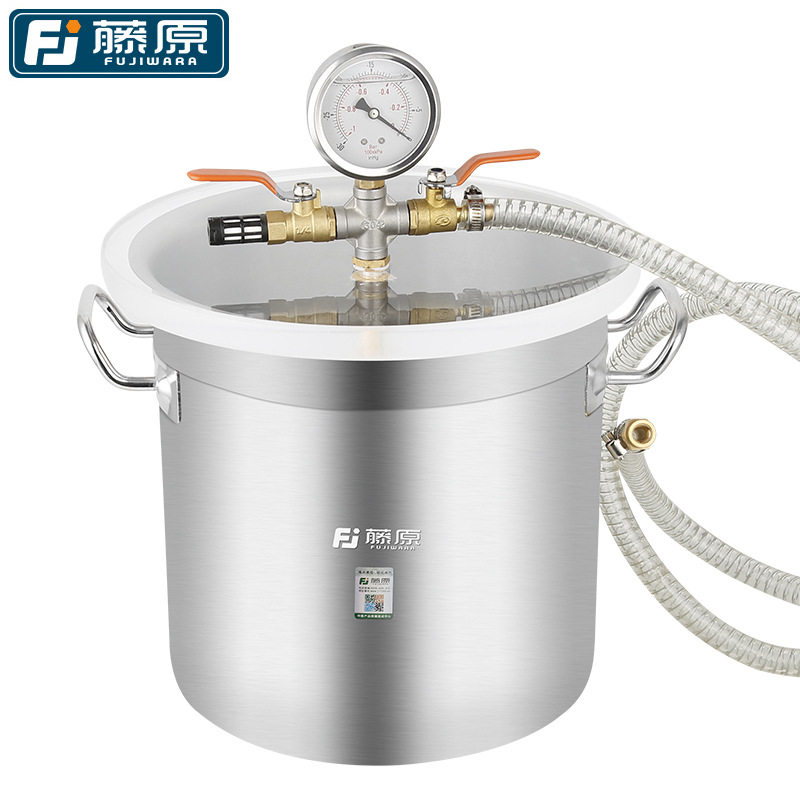 Fujiwara Vacuum Drying Cabinet Laboratory Stainless Steel Dryer Bubble Deaeration Bucket Industrial Glue Silicone Foam