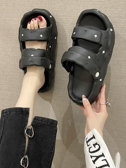 2025新款两穿凉拖鞋女厚底夏季可湿水外穿踩屎感时尚防滑沙滩凉鞋