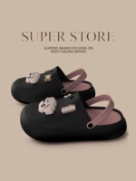 Тапочки в стиле Crocs, летняя милая куртка на платформе, босоножки, мягкая подошва, закрытый носок