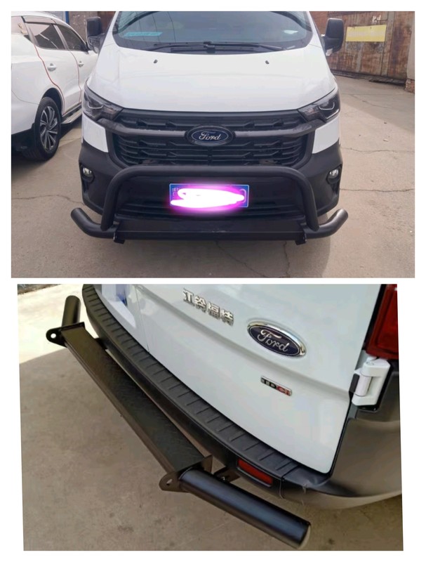 Ford New Transit V362 Modified Bumper, Front and Rear Anti-Collision Bars, Rear Bumper Step, Metal Protective Bar, Thickened