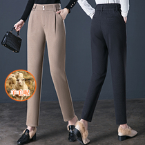 Gross Harlan pants woman autumn winter 2021 new high waist womens pants loose wool straight barrel casual Western pants winter