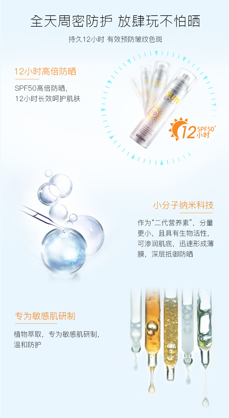 RE: CIPE Leswall Hàn Quốc Crystal Kem Chống Nắng Phun Cơ Thể Trên Khuôn Mặt Cô Lập Ngoài Trời Bảo Vệ UV Nam Giới và Phụ Nữ kem chống nắng cho da thường