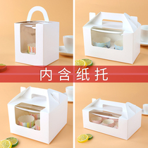 Transparent open window disposable single 2 4 6 grain maffin cup small cupcake baking packaging box plus high hand