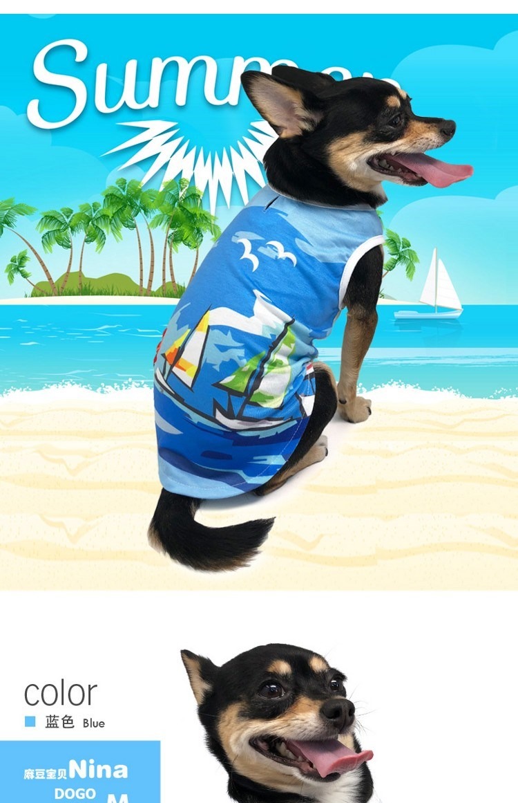 Mùa hè 2018 mới DOGO sail T dog vest pet dress dog quần áo vàng lông T-shirt có size chó lớn - Quần áo & phụ kiện thú cưng áo khoác cho chó