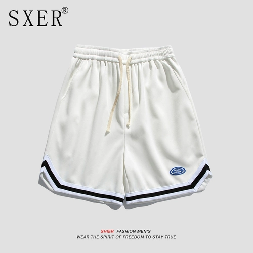 Баскетбольные спортивные летние тонкие шорты, быстросохнущие шелковые штаны для отдыха, оверсайз, в американском стиле