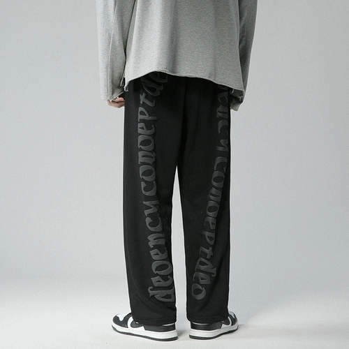 Мужские демисезонные осенние трендовые универсальные штаны, на шнурках