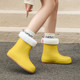 Muer's good-looking rain boots for women 2024 new velvet rain boots mid-calf waterproof shoes water shoes water boots non-slip ເກີບຢາງພາລາ