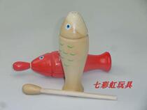 Promotion of parent-child teaching aids Orff percussion instrument prose original wood-coloured wood fish-shaped Bunko Bunko