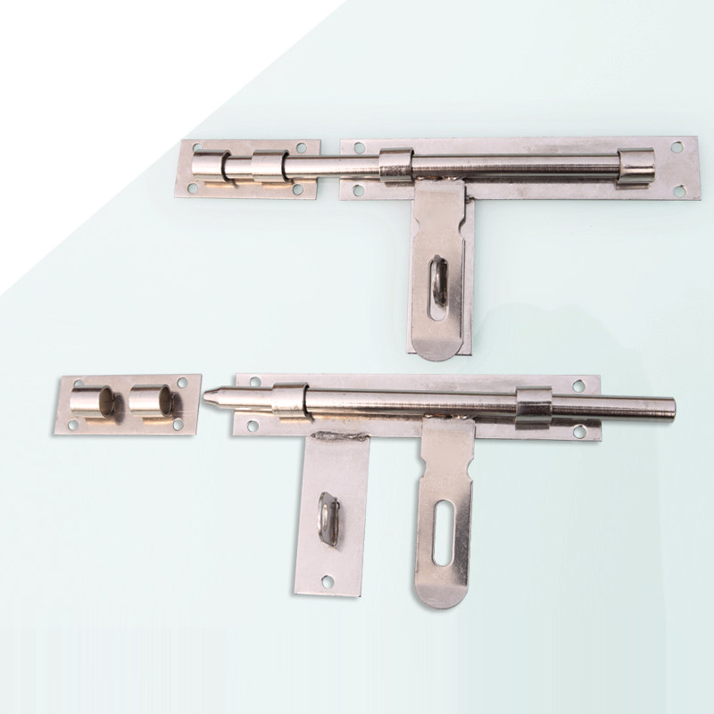 Door bolt long lock brand anti-theft door buckle padlock thickened door pin thickened thickened surface mounted stainless steel pin lock