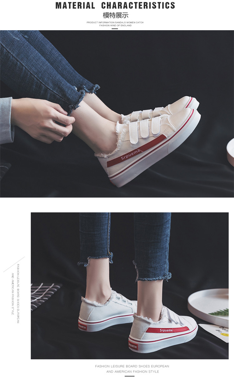 2018 người đàn ông lười biếng hoang dã mới Velcro giày vải trắng mùa thu và gió mùa đông giày gió sinh viên Hàn Quốc giày sandals nữ