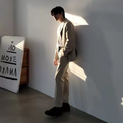 Костюм, мужская трендовая демисезонная куртка для отдыха, изысканный стиль, в корейском стиле