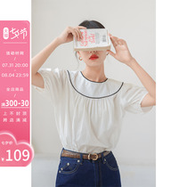 Farsilu Temperament White Blouse Women Summer New small crowd Bubble Sleeves Thin loose design feel Dont get a shirt