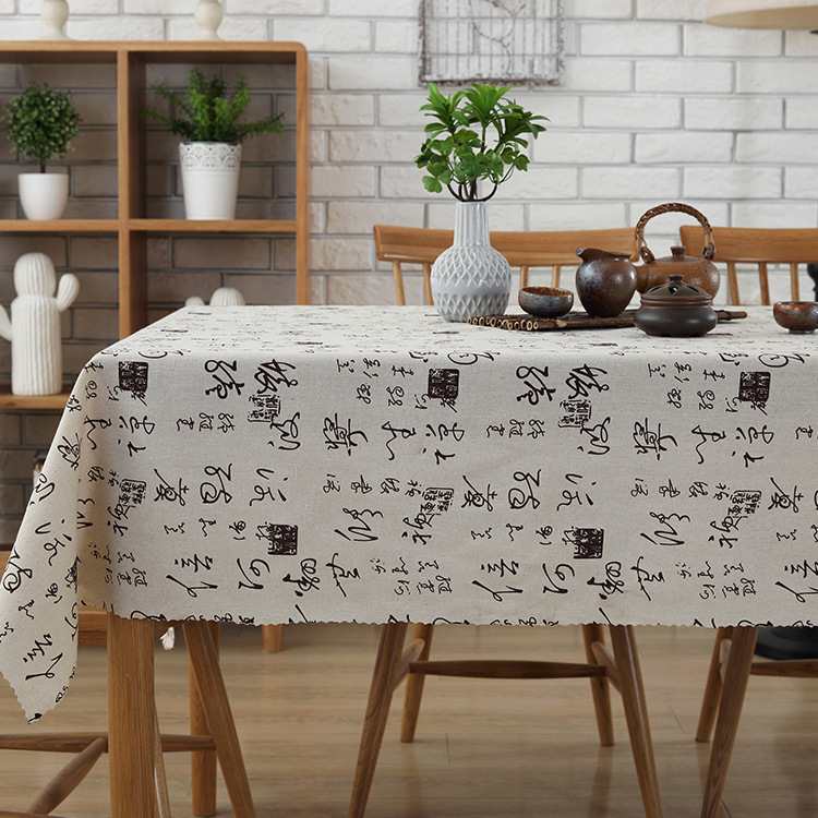 gió của Trung Quốc retro nền nhân vật Zen thư pháp Trung Quốc khăn trải bàn bông cuốn sách bàn trà vải vải che khăn - Khăn trải bàn khăn trải bàn uống nước