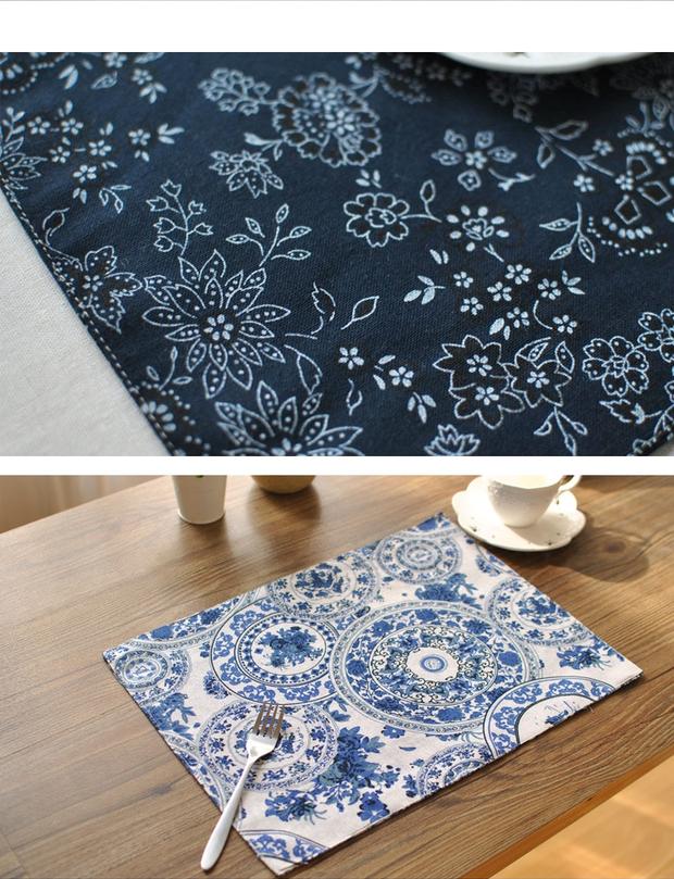 Kiểu Nhật trà bông placemat mat ẩm thực và vải lau tay gió bát khăn ăn bảng mat Thiền trà đạo Trung Quốc - Khăn trải bàn khăn trải bàn ăn đẹp