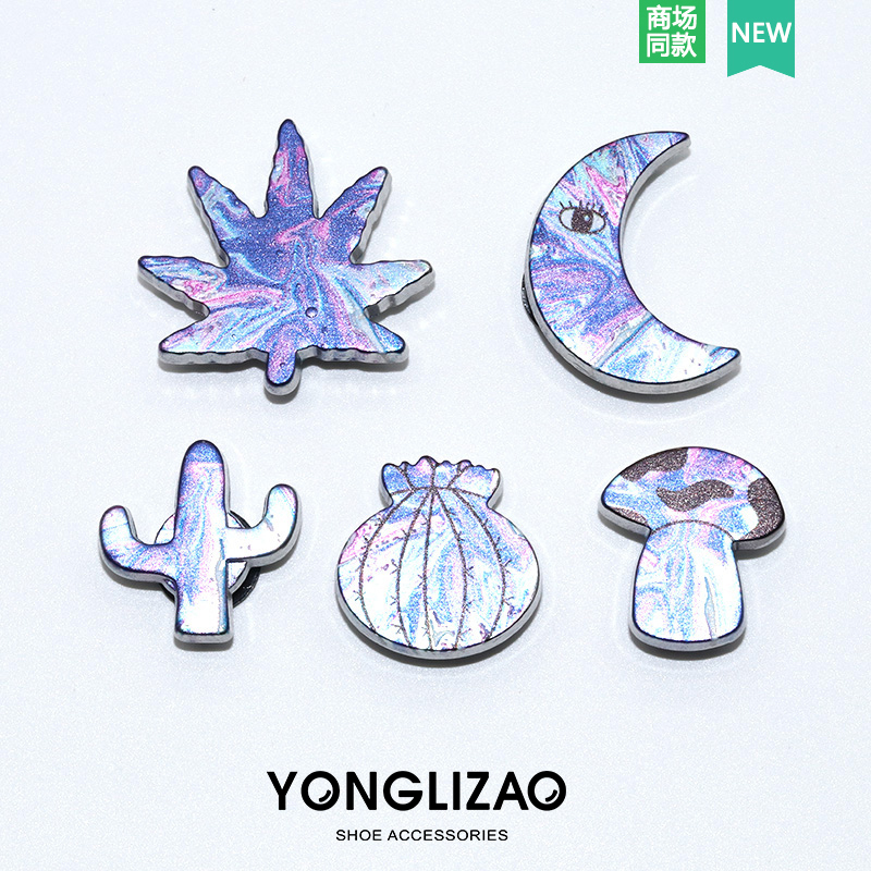 New Crocs Accessories Shoe Charms, Crocs Shoe Decorations, Zhibixing Accessories, DIY Metal Moon