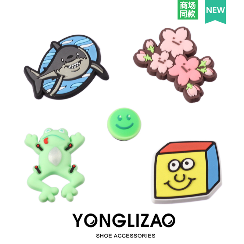 New Accessories for Crocs Clogs, Shoe Charms, Cartoon Fun Shoe Decorations, Shark and Cherry Blossom New Accessories for Crocs Clogs, Shoe Charms, Cartoon Fun Shoe Decorations, Shark and Cherry Blossom