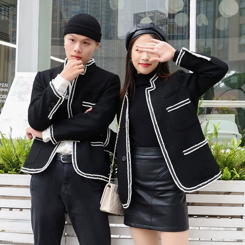 Летняя черная куртка для влюбленных подходит для мужчин и женщин, в стиле Шанель, коллекция 2021