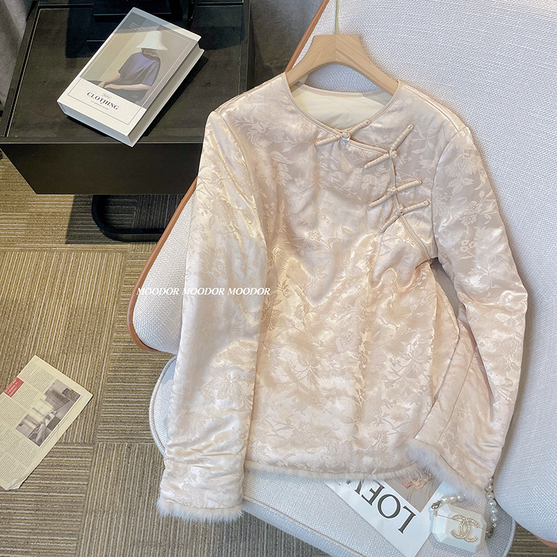 New Chinese style wind disc buckle cotton clothes jacket women's clothing 2024 autumn and winter new improved Tang suit blouses cotton padded jacket-Taobao