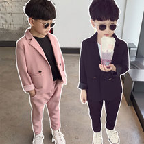 Childrens suit mens small suit Korean version of British style suit 2021 new formal dress handsome catwalk casual small dress