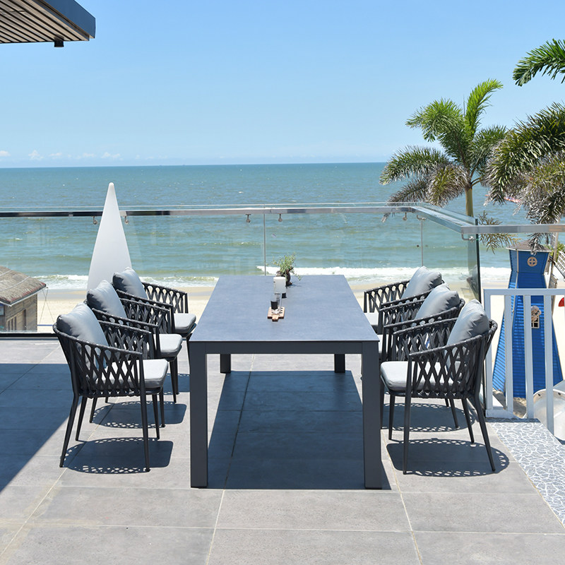 Outdoor table and chairs Hotel Minjuku Courtyard Garden garden-knitted table and chairs outdoor balcony Outlet open air casual table and chairs combination