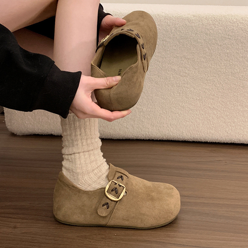 All-Inclusive Birkenstock Shoes for Women 2026 New Spring Super Popular Buckle Mules Genuine Leather Birkenstock Shoes Retro Toast Shoes