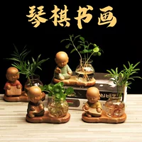 Qin cờ vua thiền Zen nhỏ Phật sáng tạo chậu hoa gốm nước thủy canh chậu hoa thủy tinh đặc biệt trong nhà bình thủy tinh - Vase / Bồn hoa & Kệ chậu nhựa trồng lan