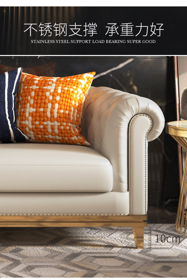 Sau Jiege Sen ánh sáng sang trọng nhỏ gọn sofa da hiện đại lớp Ý đầu tiên của da sofa phòng khách ba bit - Ghế sô pha ghế sofa gỗ giá rẻ