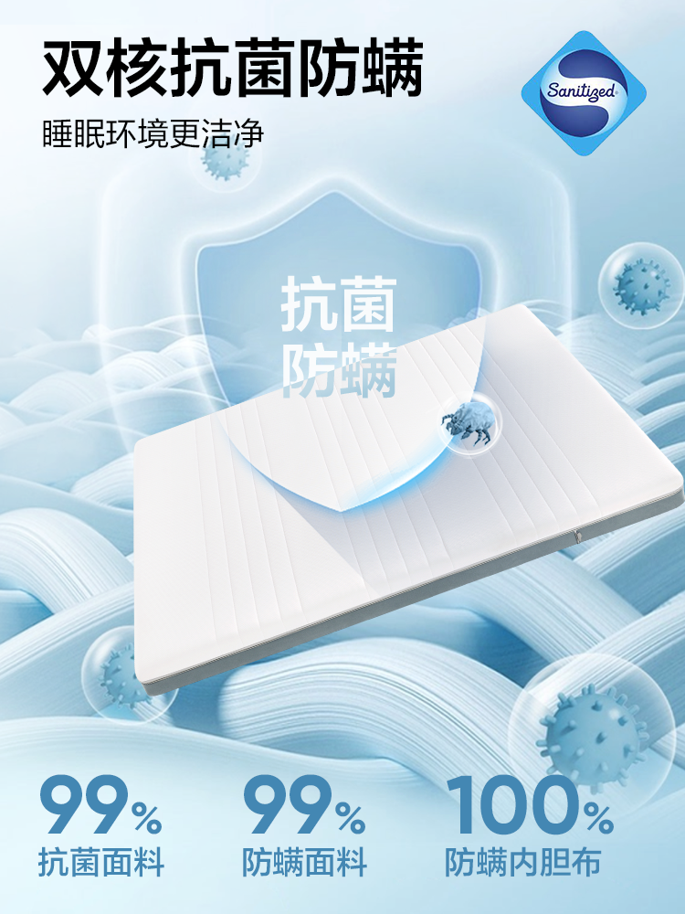 Netease Carefully Selects Jute Spring Mattresses for Spine Protection, Suitable for Children and Students, Home Use Soft Mattress, Simmons Partitioned Pressure-Relieving Mattress