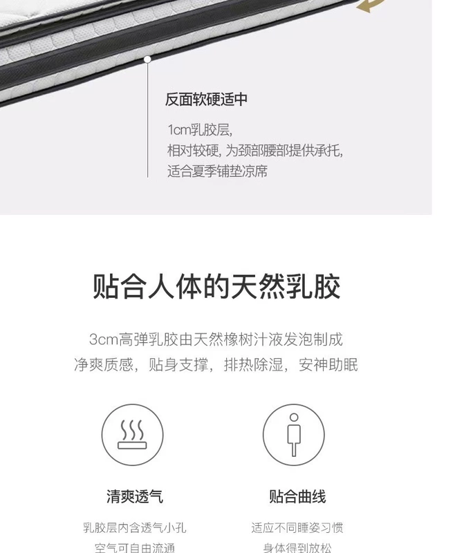 NetEase lựa chọn cẩn thận bề mặt nệm lò xo độc lập AB bề mặt nệm cao su mềm và cứng điều chỉnh hai mặt 1,5 / 1,8 m - Nệm