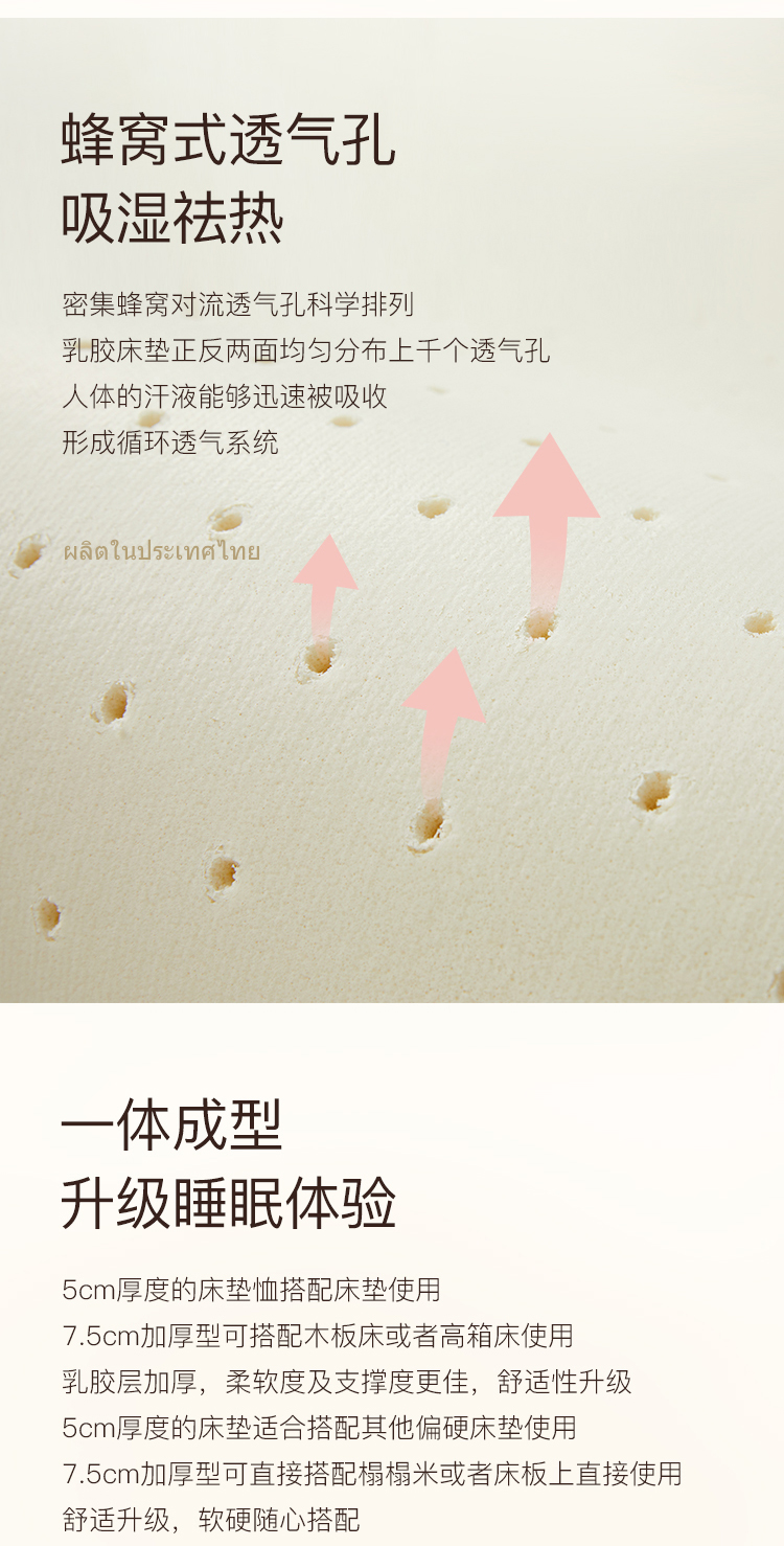网易严选 泰国制造 天然乳胶床垫 1.5*2米*5厘米 图5