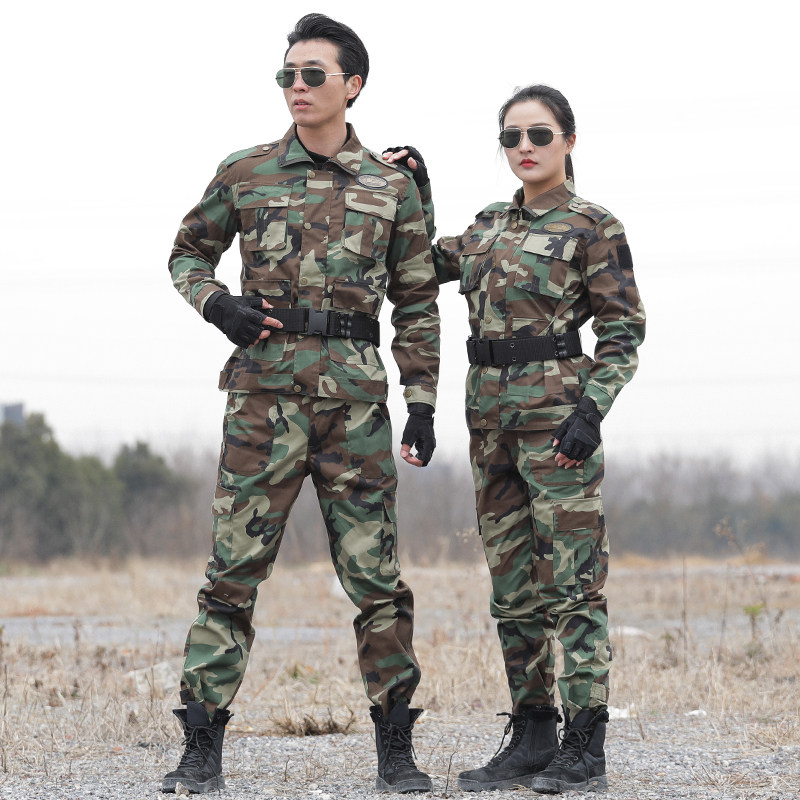 Spring Pure Cotton Outdoor Camouflak Suit Men Wear Wear Casual Sports Tide tooling Two sets of field training to serve