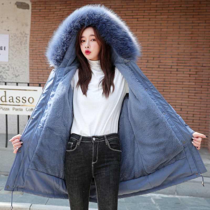 2019新款韩版冬季棉衣女装宽松大码大毛领棉服宽松派克服棉袄外套