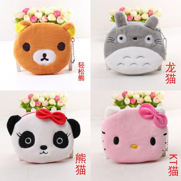 Nữ sinh viên Hàn Quốc canvas nghệ thuật ví tiền sáng tạo dễ thương hoạt hình mini ví trẻ em dây kéo túi xu ví nam gucci